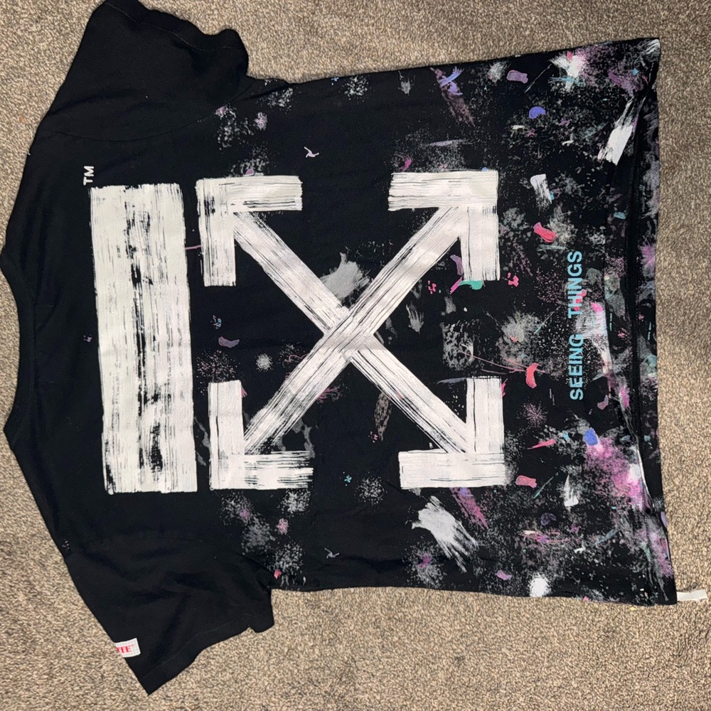 Off-White “Seeing Things” Paint Splatter Diagonal… - image 3